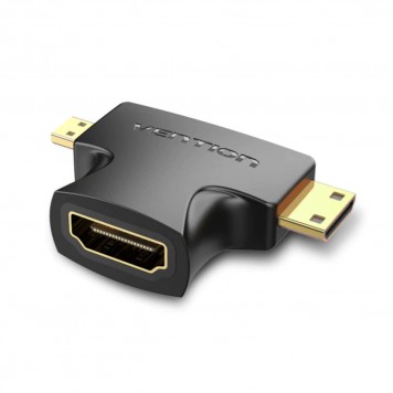 Адаптер 2 в 1 HDMI адаптер MIni - HDMI - HDMI Micro -  HDMI - HDMI