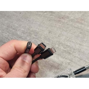 Кабель зарядки 3-in-1 USB-A to USB-C/Lightning/Micro-USB 1.2m чорний-3