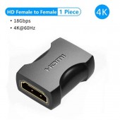 З'єднувач Vention HDMI 2.0 F адаптер-перехідник прямий чорний