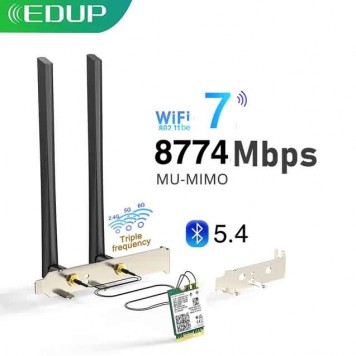 Адаптер Wi-Fi EDUP BE200 2.4/5/6GHz Wi-Fi 7 BT5.4 + 2 антени