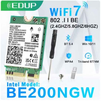 Адаптер Wi-Fi EDUP BE200 2.4/5/6GHz Wi-Fi 7 BT5.4 + 2 антени-2