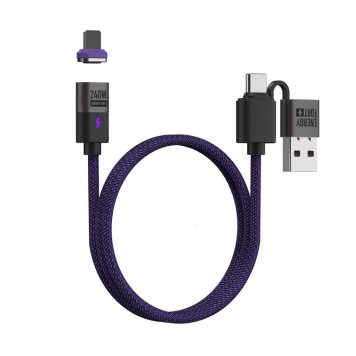 Магнітний кабель зарядки Energy Fort 5А Lightning до Type-C(USB), 240 Вт,480 Мбіт/с (0,5 м)