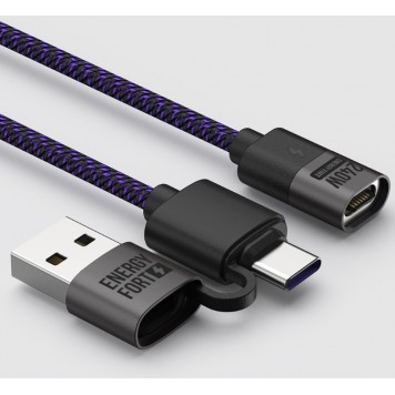 Магнітний кабель зарядки Energy Fort 5А Type-C до Type-C(USB), 240 Вт,480 Мбіт/с (1,2 м)-2