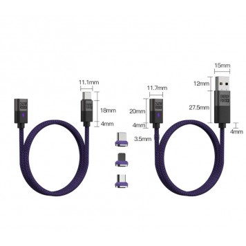 Магнітний кабель зарядки Energy Fort 5А Type-C до Type-C(USB), 240 Вт,480 Мбіт/с (1,8 м)-4