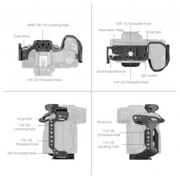 Клітка Smallrig 4975 "Black Mamba" для Canon EOS R5 Mark II-2