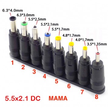 Адаптер живлення постійного струму 5.5x2.1 мм "штир-гніздо" 8 шт.-4